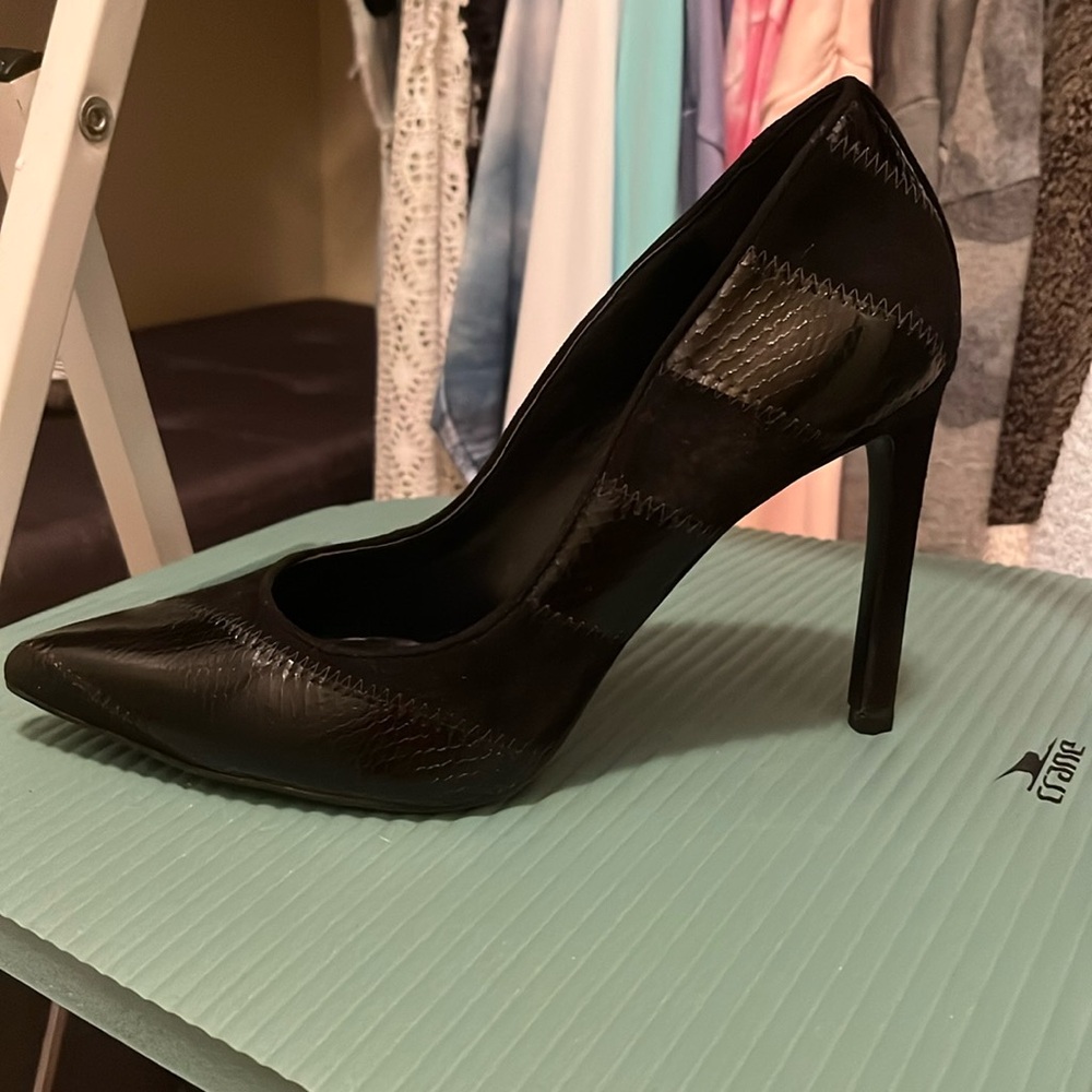 Nine West tictok ladies black suede/leather heel